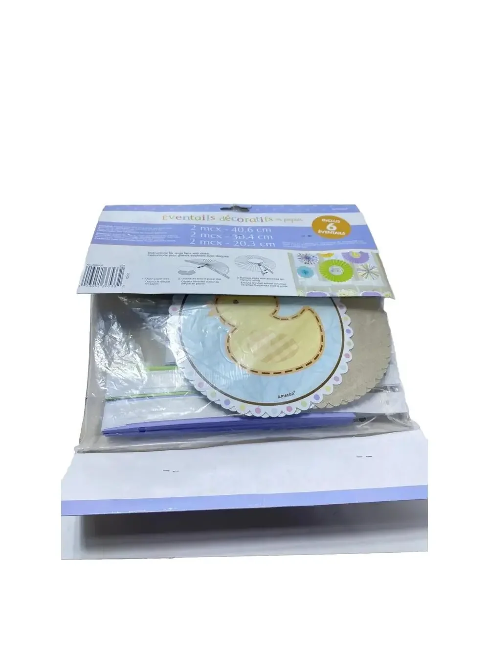 baby shower paper fan decorations 6pc set